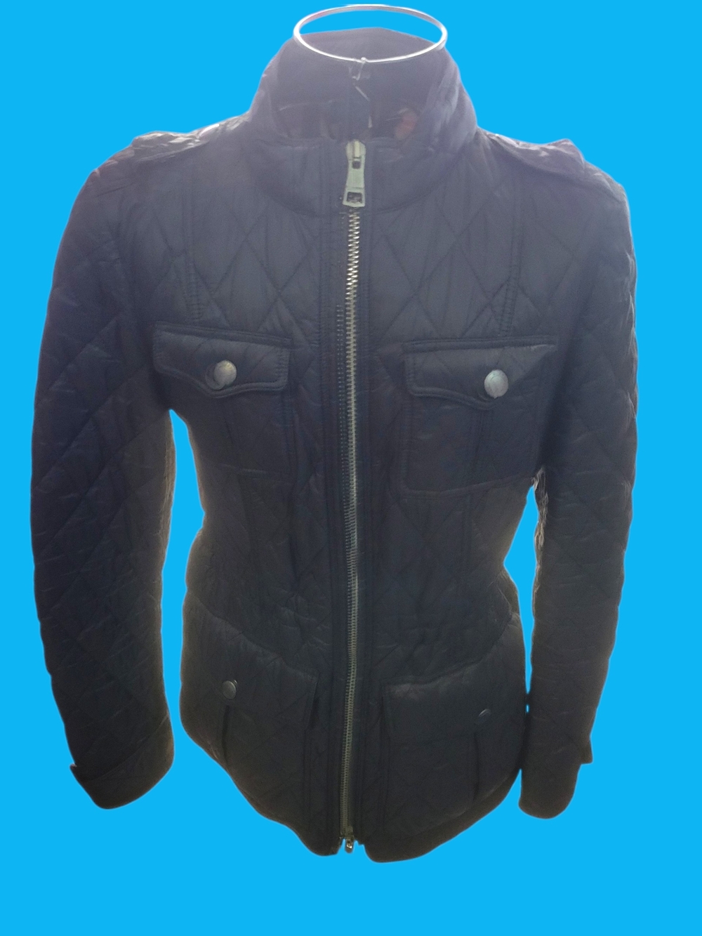 Burberry Black Quilted Zip-Front Women's Puffer Jacket